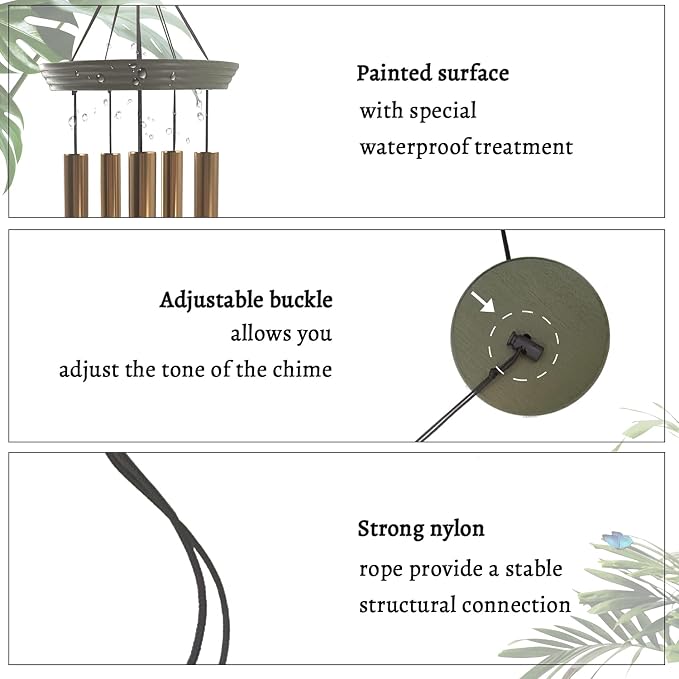 ASTARIN Memorial Tree of Life 36" Wind Chimes, Personalized Name Sympathy Wind Chime, in Memory of Loss Mom Loved One, Large Deep Tone Bereavement Windchimes for Outside Clearance(Produced in Texas)