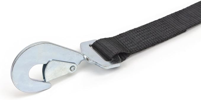 2" x 8ft PowerTye Mfg Auto/Axle Ratchet Tie-Downs with Integrated Adjustable Axle Loop, Industrial-Grade Locking Ratchet and Secure Twist Hooks, Black (Pair)