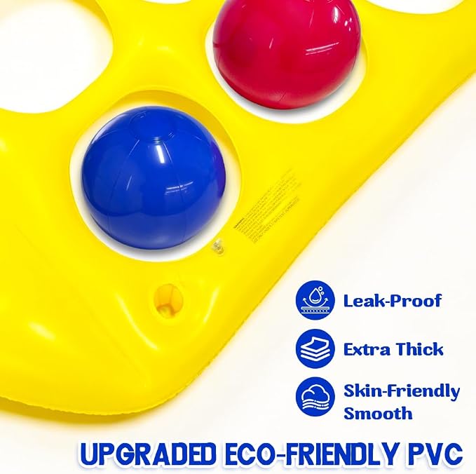 Pool Toys Games for Kids, Inflatable Tic Tac Toe Pool Toy with 10 Balls | Giant Pool Tic Tac Toe Game Floating for Adults Teens