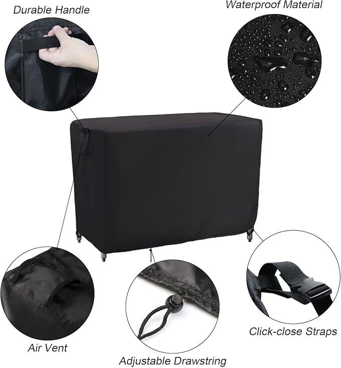 Kingling Outdoor Table Cover for Outdoor Bar Table, 55 Inch Waterproof Patio Bar Table Cover for Outdoor Prep Tables - 55''L x 19''W x 36''H