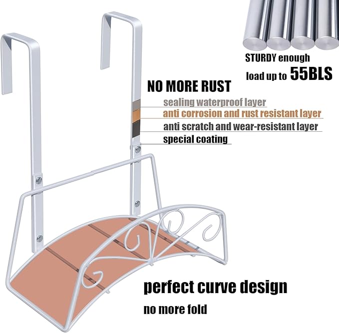 Garden Hose Holder, Sturdy Hose Storage Organizer Reel Rack for Outside Garden Lawn Yard Farm -Wall Mount Or Hanger (White)