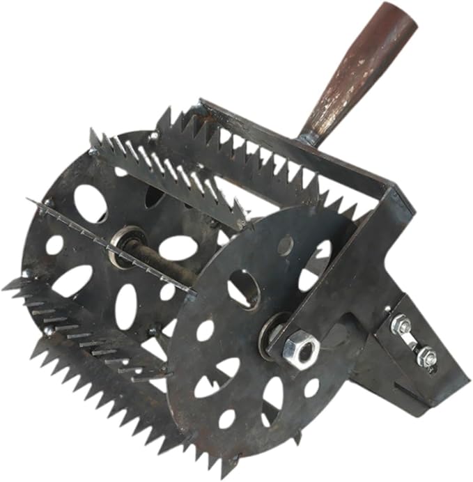 Generic Weeds Roller Manual Weeder Tool Hand Weeding Tool Rolling Lawn Aerator Weeds Remover for Agriculture Farm Yard Lawn Work