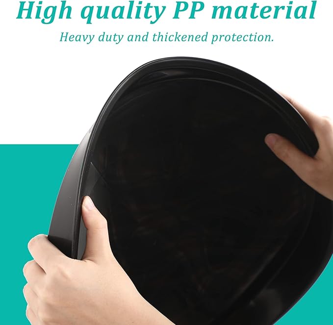 Eccliy 6 Pack Plastic Plant Saucer Heavy Duty Planter Saucers Large Plant Pot Saucers Plastic Water Trays for Indoors and Outdoors Flower Plant Plant Drip (Black,20 Inch)