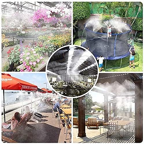 LANDGARDEN Outdoor Misting Cooling System, 85FT Mister Line+24 Brass Misting Nozzles,DIY Easy-Assemble.Water Mist Kit for Garden Porch Greenhouse Umbrella Canopy Fan