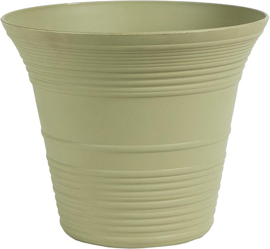 The HC Companies Sedona Round Self-Watering Pot - Lightweight Self Care Planter - Plastic Planter for Herbs & More - Durable Plant Pots for Indoor Plants & Outdoor Plants (16" Seafoam, Pack of 1)