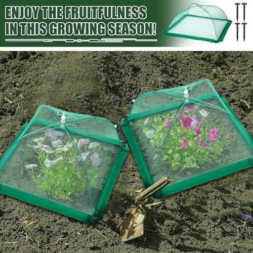 FillTouch 20 Pcs 17 Inch Mesh Plant Cover Plant Protectors from Animals Outdoor Plants Tent for Vegetables Pop up Net Garden Netting Cover Collapsible Plants Umbrella to Keep Small Animals Out - Image 5