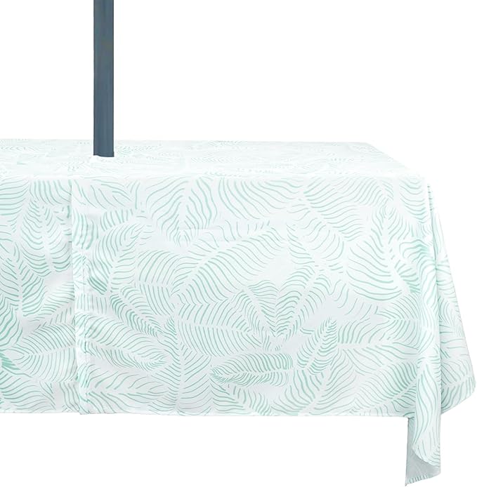 Outdoor Tablecloth with Umbrella Hole Umbrella Tablecloth Patio Tablecloths with Zipper for Courtyards, Terraces, and Beaches 60 x 84 in