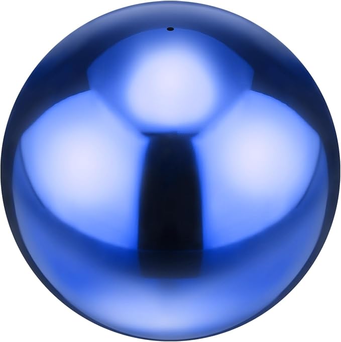 M METERXITY 1-Pack Garden Gazing Globes Ball 8 Inch 201 Stainless Steel Hollow Mirror Reflective Floating Ball for Garden/Pond/Home/Yard Outdoor Decoration [Ruby Blue]