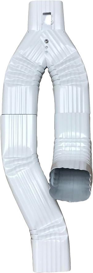 Aluminum 2x3 Inline Downspout Diverter for Rain Barrels | Made in The U.S.A. | Includes Screws & Instructions | Easy DIY for 2x3 Downspouts (Low Gloss White)