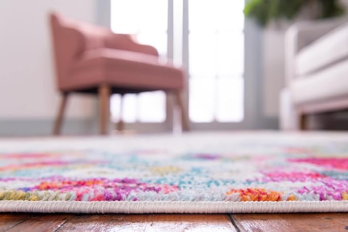 Unique Loom Chromatic Collection Area Rug - Joyous (5' Round Multi/Blue)