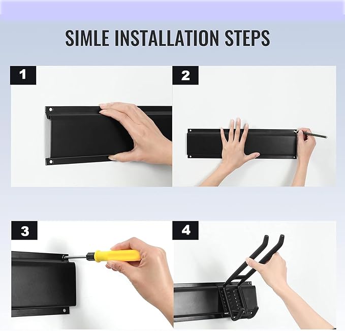 Garage Wall Organizer-Garden Tool Rack Wall Mount | Tool Hangers For Garage Wall,Suitable For Hanging Folding Chairs,Ladders,Shovels And Other Tools