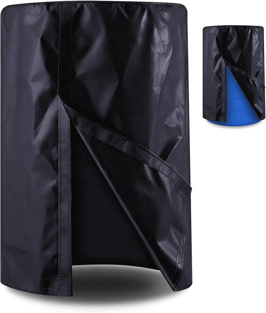 1 Piece 55 Gallon Drum Cover 24 x 36 Inch 55 Gallon Water Barrel Covers Outdoor Waterproof Rain Snow Water Storage Bucket Lid Protective Hook/loop Closure Anti Dust (Black)