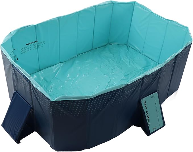 Folding Swimming Pool, Non Inflatable Pool Oversize Bath Pool Backyard Pool Foldable Pool for Whole Family Home Outdoor PVC Pool (1.6m/63in)