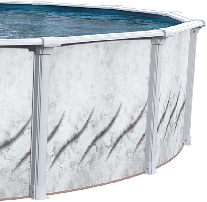Pools 'Galleria' 15 ft x 24 ft Oval Above Ground Swimming Pool | 52 Inch Resin Protected Steel Sided Walls | Bundle Includes: 25 Gauge Overlap Liner & Widemouth Skimmer