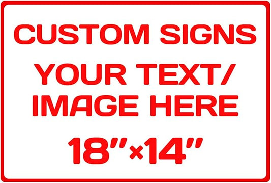 Custom Aluminum Weatherproof Metal Signs - Multiple Sizes, Personalized Text & Picture, Horizontal Traffic Regulation & Hazard Signs