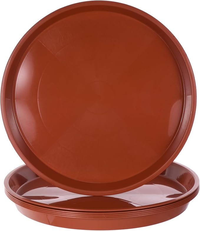 PATIKIL 4 Pack Large Plastic Plant Saucer, 22 Inch Plant Tray for Pots Round Plant Dish Plant Drip Trays Water Tray for Indoors Outdoors Garden, Red