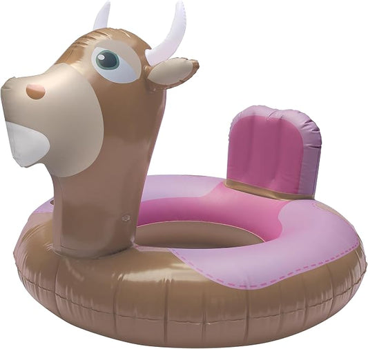 NPW Pink Bull Inflatable Pool Float Ring – Rodeo Western Pool Float for Summer Pool Parties & Bachelorette
