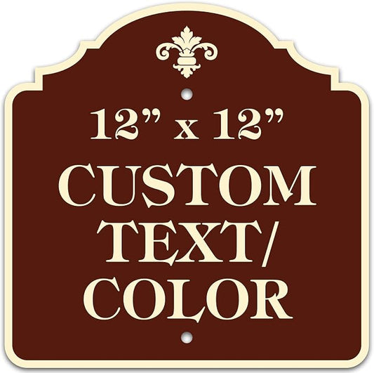 Custom Sign, Customized for Outdoor/Indoor Use, Personalized Designer Style Sign, 12x12 Inch, 24 Colors, Rust-Free Thick AlumaBond - Made by: My Sign Center, USA (Florolex I - Flood)