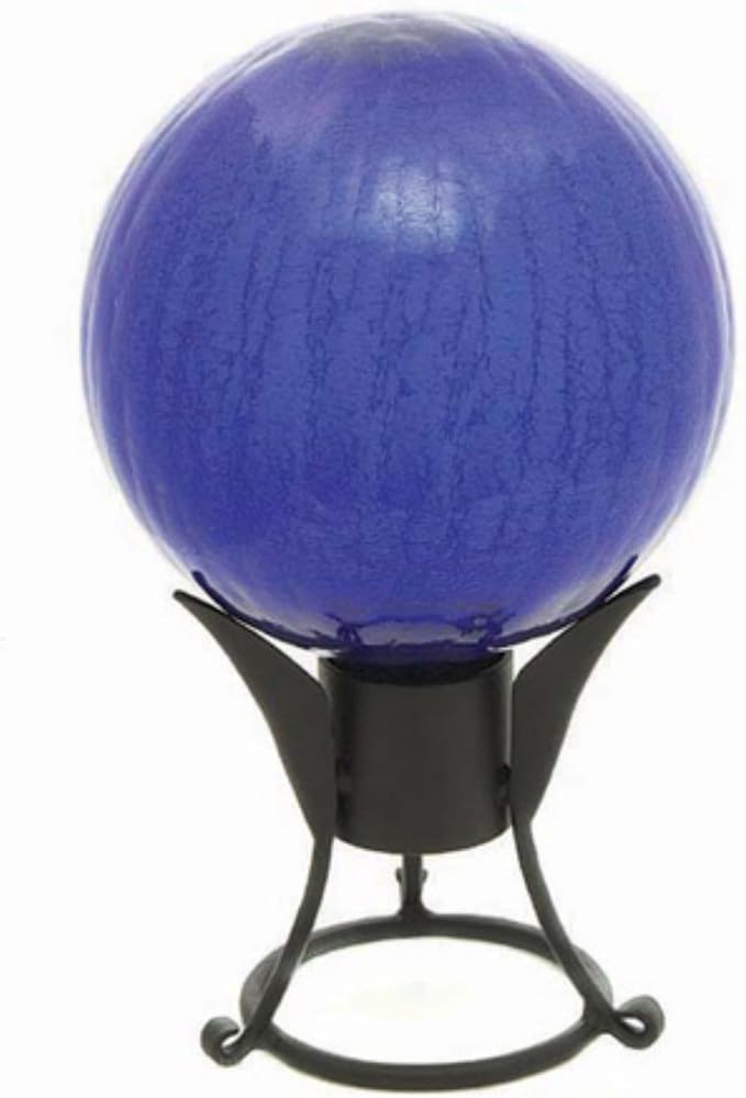 Achla Designs 10-Inch Crackle Gazing Globe Ball, Blue