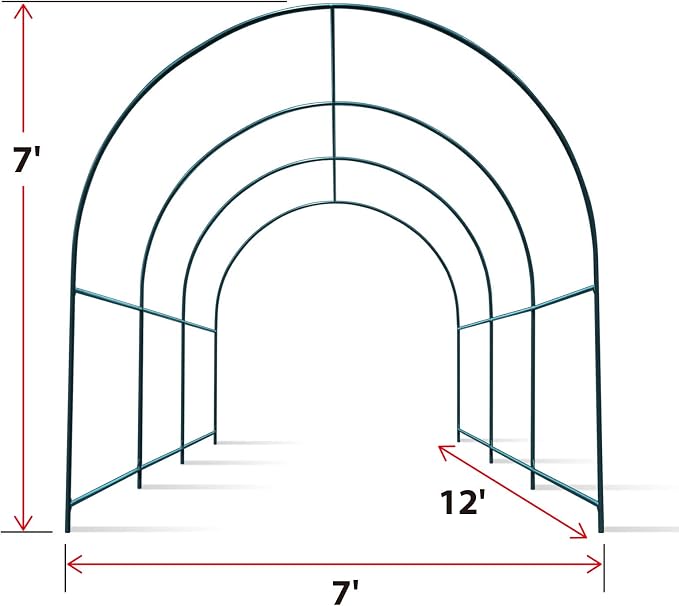 Greenhouse Replacement Frame for Outdoor Larger Hot Garden House , Support Arch Frame Climbing Plants/Flowers/Vegetables (12'X7'X7', Frame)