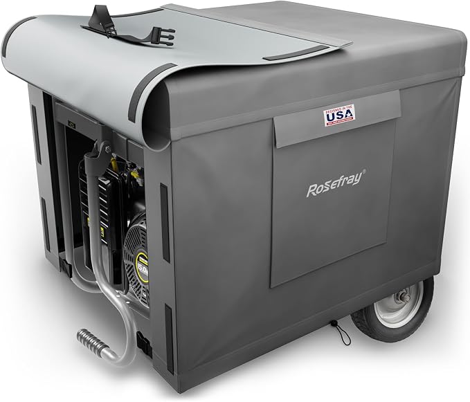 Generator Cover-26”Lx20”Wx20”H,600D Heavy Duty Waterproof, Small Outside Equipment Cover for Champion,Predator,WEN,Ryobi,Generac,Westinghouse Portable Generator 3000-6000W-Gray/XL