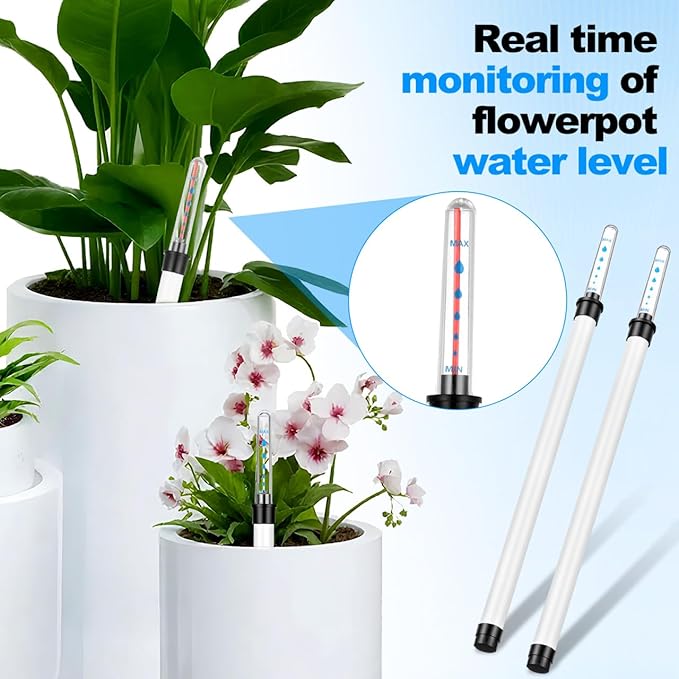 DOITOOL 4 Pcs Plant Water Level Indicator, Indoor Moisture Meter Planter Flower Pot Gauge, Visual Buoy Display Houseplant Soil Water Shortage Reminder, 14 Inches