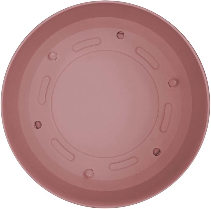 Bloem Mathers 10" Plastic Planter - Modern Indoor Pot with Drainage Holes and Saucer Tray, Dusty Rose