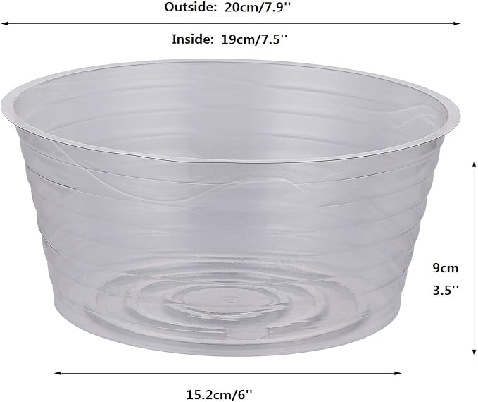 Idyllize 10 Pieces of 8 Inch Clear Thin Deep Plastic Plant Saucer Drip Tray for Pots (8'')