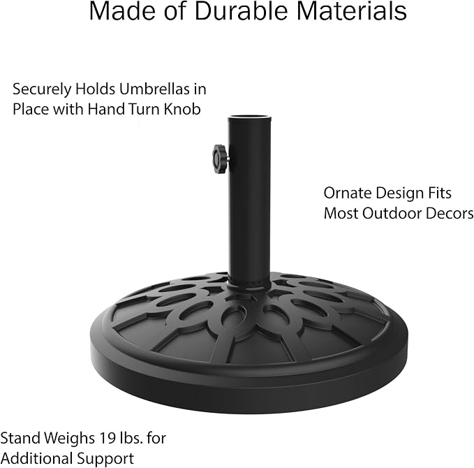 Pure Garden Patio Umbrella with Auto Tilt 10ft Easy Crank Sun Shade with 19lb Weighted Base for Deck, Outdoor Furniture, or Pool (Lime)