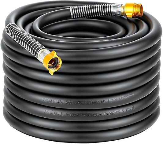 Garden Hose 5/8" x 75ft 4-Layer Heavy Duty Hose with 800 PSI Burst Pressure – Kink Resistant Flexible All-Weather Outdoor Hose for Yard Car Wash Pets Black
