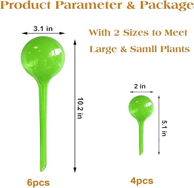 MOONSOUND Plant Watering Dispenser, 10Pcs Plant Watering Devices, Premium Plant Automatic Waterer, Indoor Outdoor Plant Self Watering Spikes, Pot Flower Self Watering Bulbs