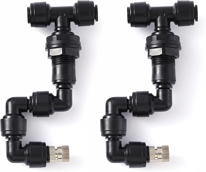 Vexplo Reptile Misting Spray Nozzle for Rainforest Tank Pet Cooling Adjustable Reptile Nozzle Fogger Mist Sprinkler for Full Water Coverage, Replacement Micro Spray Nozzles, 2PCS