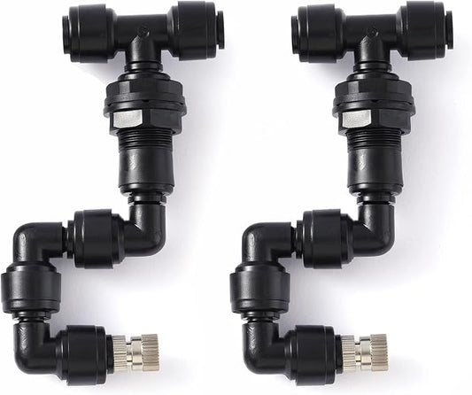 Vexplo Reptile Misting Spray Nozzle for Rainforest Tank Pet Cooling Adjustable Reptile Nozzle Fogger Mist Sprinkler for Full Water Coverage, Replacement Micro Spray Nozzles, 2PCS