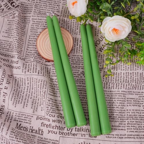 Viyffo Taper Candles, 10 Inch, 4 Pack, Grass Green – Unscented, Smokeless - Image 2