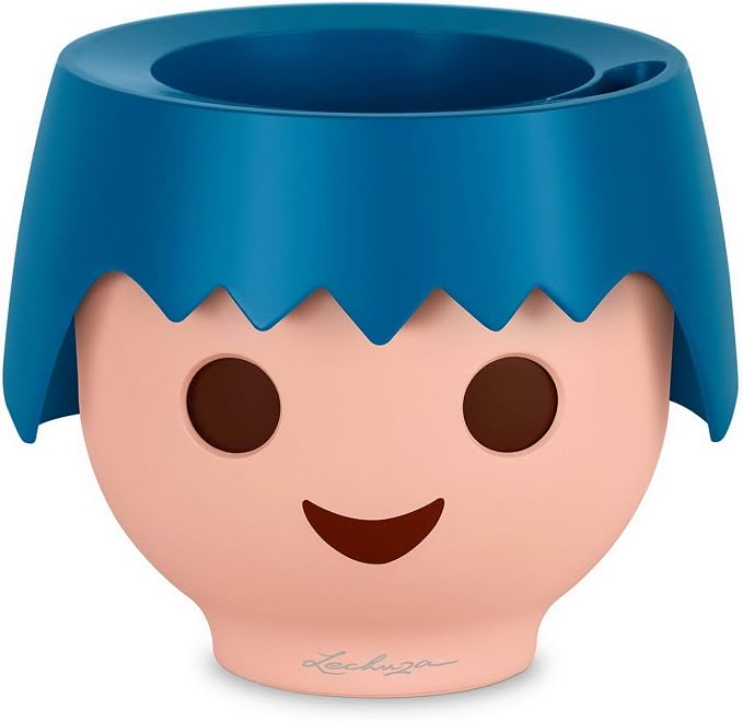 Lechuza OJO Ocean Blue, Self-Watering Small Indoor Planter, D8.3 H6.3 in