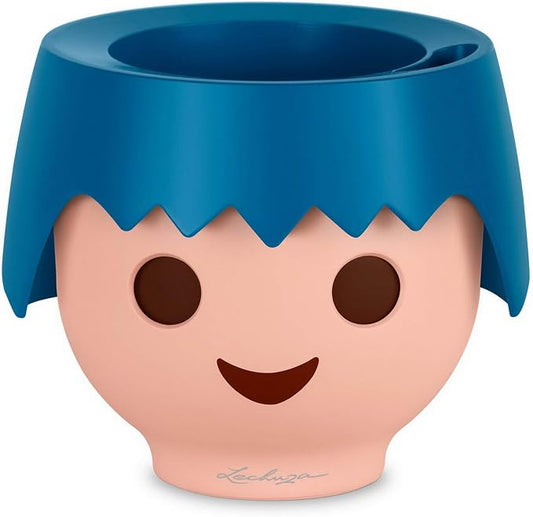 Lechuza OJO Ocean Blue, Self-Watering Small Indoor Planter, D8.3 H6.3 in