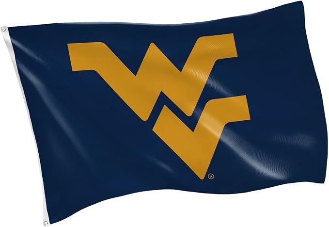NCAA West Virginia University Flag with Grommets, 3'x5' WVU Mountaineers Outdoor College Flags & Banners for Garden Patio Indoor Wall Décor