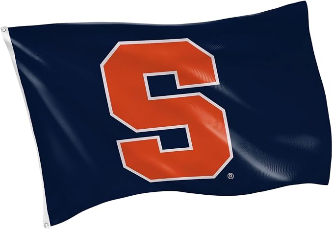 NCAA Syracuse University Flag with Grommets, 3'x5' Syracuse Orange Outdoor College Flags & Banners for Garden Patio Indoor Wall Décor