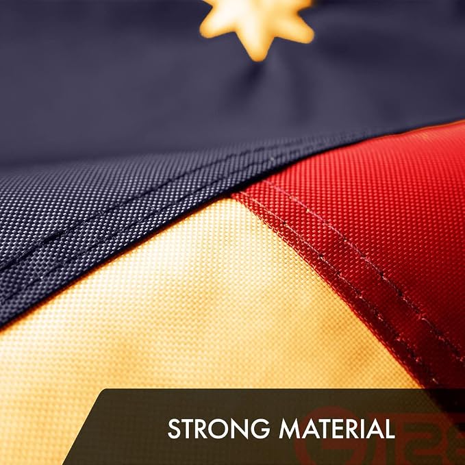 G128 Bennington Tea-Stained Flag | 5x8 Ft | Embroidered 420D Polyester - Embroidered Stars, Sewn Stripes, Brass Grommets, Indoor/Outdoor, Vibrant Colors, Quality Polyester