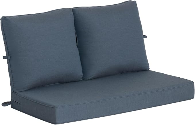 Goodgoods 48 x 24 Sunbrella Outdoor Loveseat Cushion Set, Fade-Resistant & Water-Resistant Furniture Chair Cushions with 30D High-Resilience Foam for Couch, Bench, and Swing, Spectrum Denim