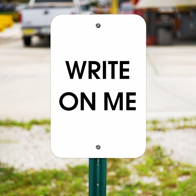 Faittoo Blank Write-On Metal Sign, 18 x 12 Inches Rust Free Aluminum, UV Protected, Waterproof, Weather Resistant, Durable Ink, Easy to Mount