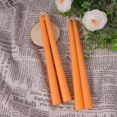 Viyffo Taper Candles, 10 Inch, 4 Pack, Mild Orange – Unscented - Image 4