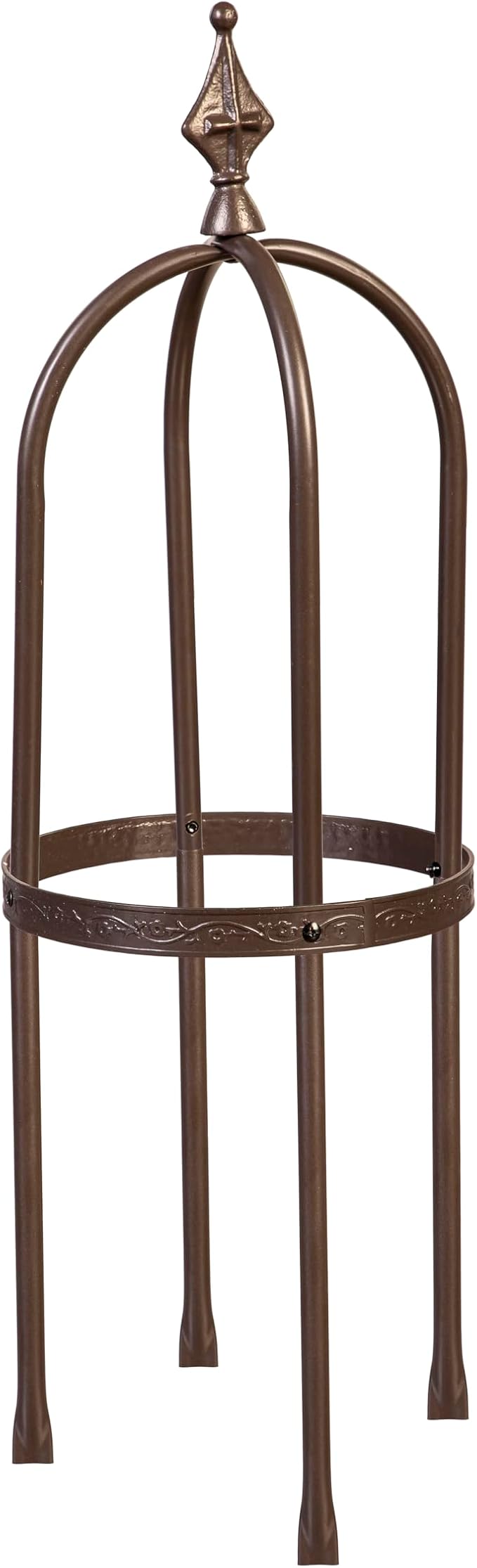 Evergreen 5 ft Garden Trellis for Climbing Plants Vines, Jasmine & Flowers, Rustproof Metal Obelisk Trellises, Outdoor & Indoor Plant Support for Potted Planters (Bronze)