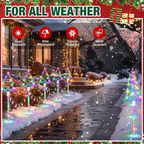 10 Pcs Christmas Tree Pathway Lights Outdoor Decorations, Colorful - Image 5