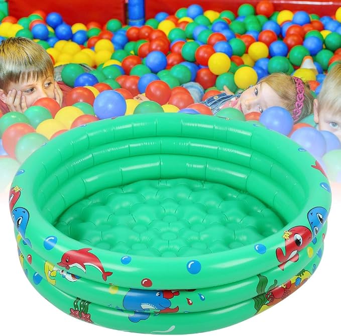 Sturdy Round Inflatable Baby Toddlers Swimming Pool with Good Materials Portable Inflatable Children Little Green Pool for Kids(Green 90cm) Children's Swimming Series