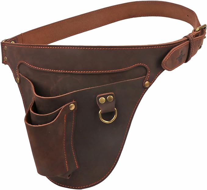 Leather Florists Tool Belt Bag,3 Pockets,Adjustable Gardeners Waist Holster | Fit 34-40 Inches Waist, Lightweight, Heavy Duty, Versatile For Woodworking Outdoor Transplanting Trimming DIY, Gift for Him