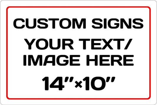 Personalized Aluminum Weatherproof Metal Signs - Custom Text & Picture, Multiple Sizes, Hazard, Garden, Custom Door & Business Signs