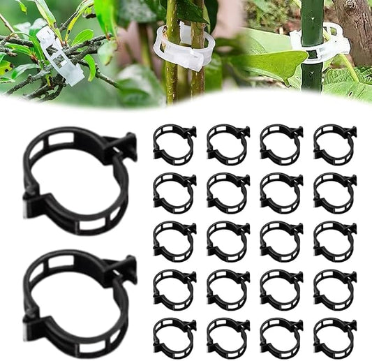 Secured Plastic Plant Clip, 2026 Upgraded Plant Support Clips Reusable Garden Clips, Plant Support Clips Garden Climbing Vines Fixing Clip Trellis Clips Climbing Tomato Clips (Black, 150pcs)