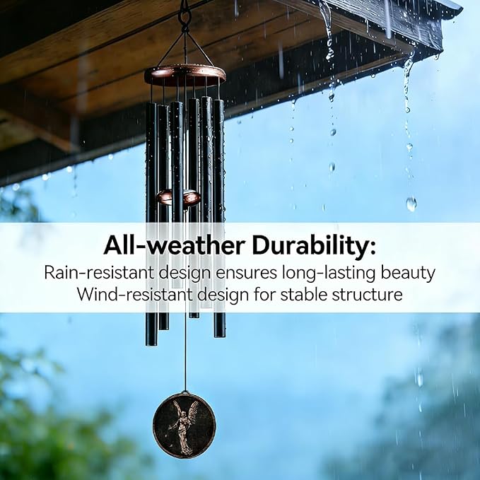 Wind Chimes for Outside, Vintage Angel Deep Tone Wind Chime Outdoor Clearance, Memorial/Festivals/Birthday Gift for Mom Dad Women Grandma, Home Garden Patio Decor (34" Angel)