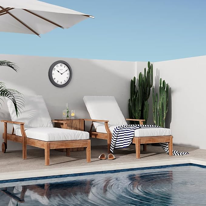 8.26" Small Nordic Indoor/Outdoor Clock, Waterproof & Weatherpoof Clock for Bathroom, Patio,Pool and Kitchen,Modern Style (Gray Sandstone Finish)